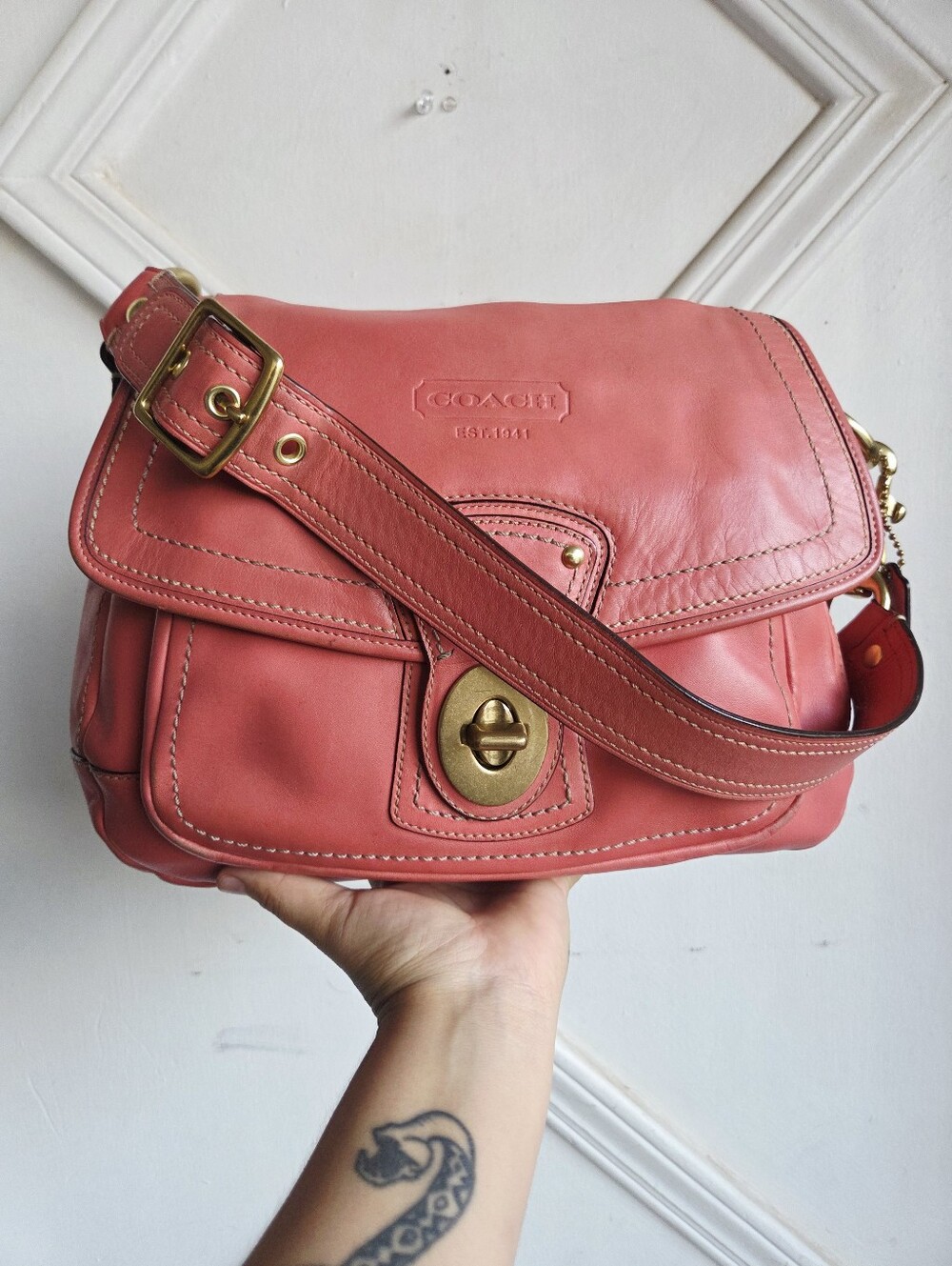 Coach Y2K Ali Legacy Salmon Pink Shoulder Bag F12854 RARE🥀🔥